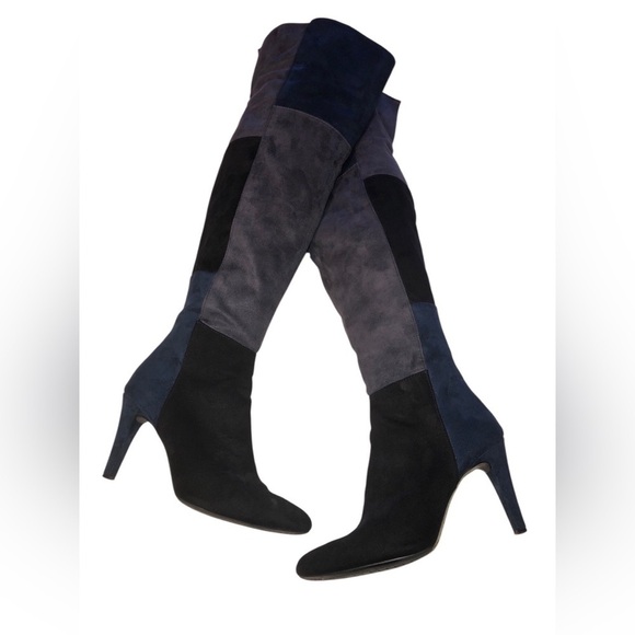 Rialto Shoes - Rialto Women's Over the Knee Boots - Black and Blue